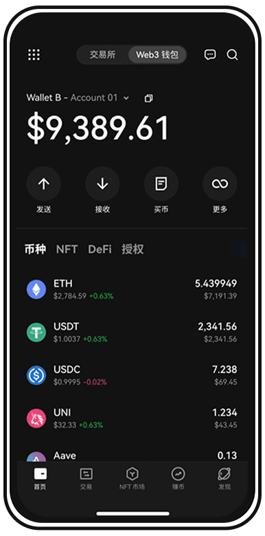 币币交易所app页面展示